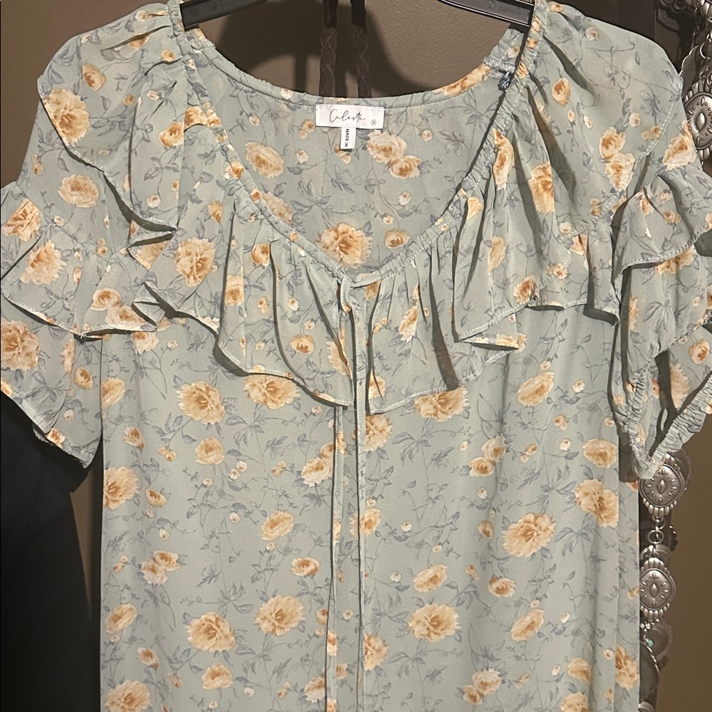 Floral Ruffle Dress Small - Picture 3 of 4